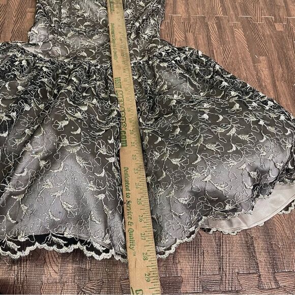 Vintage Y2K 90s Jessica McClintock Straples Basque Drop Waist Mini Dress Lace 6 - Picture 10 of 11